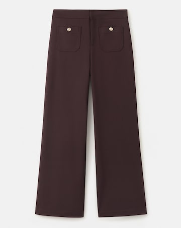 Mango Wide Leg Trouser With Button Detail