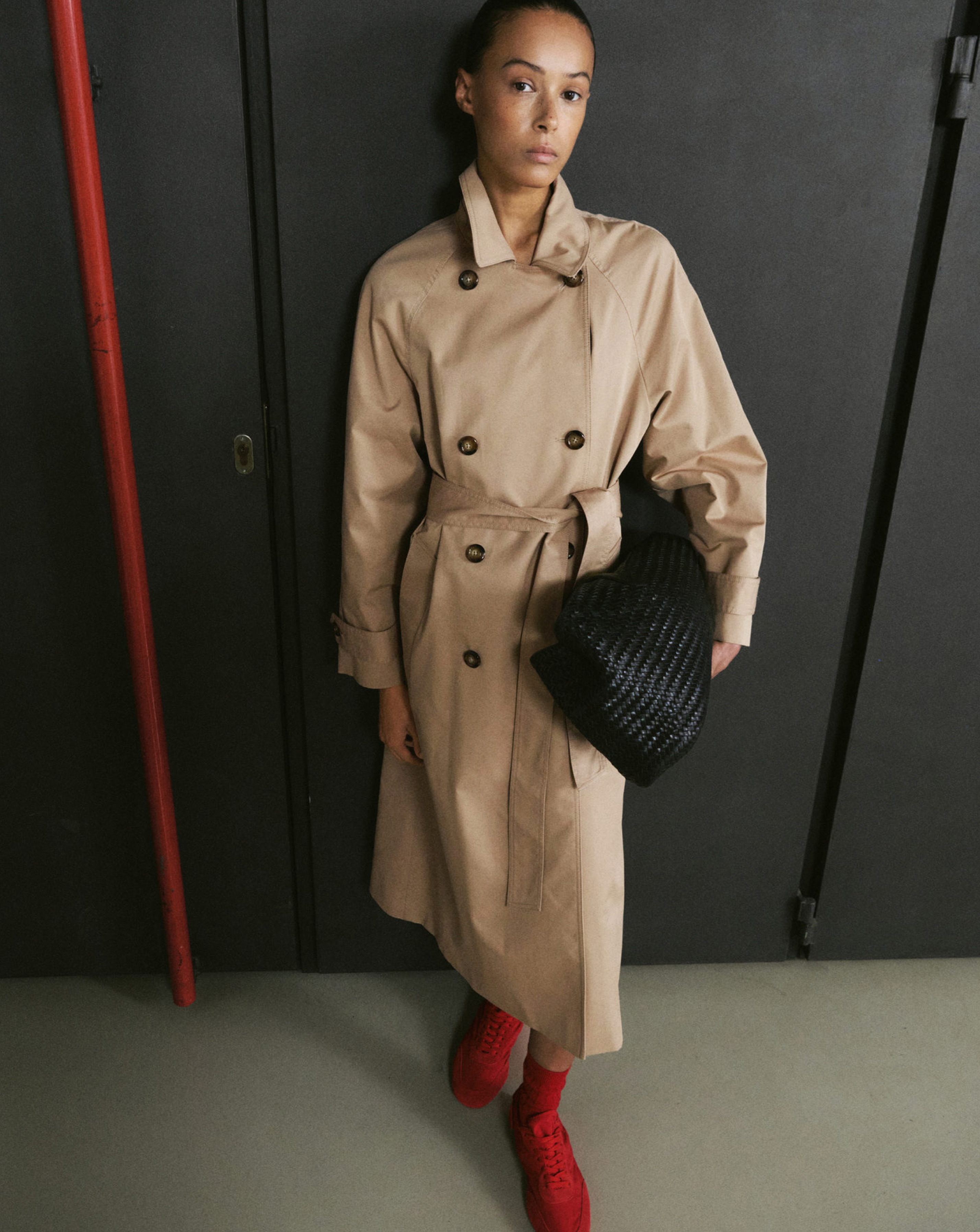 Mango Long Double Breasted Trench Coat