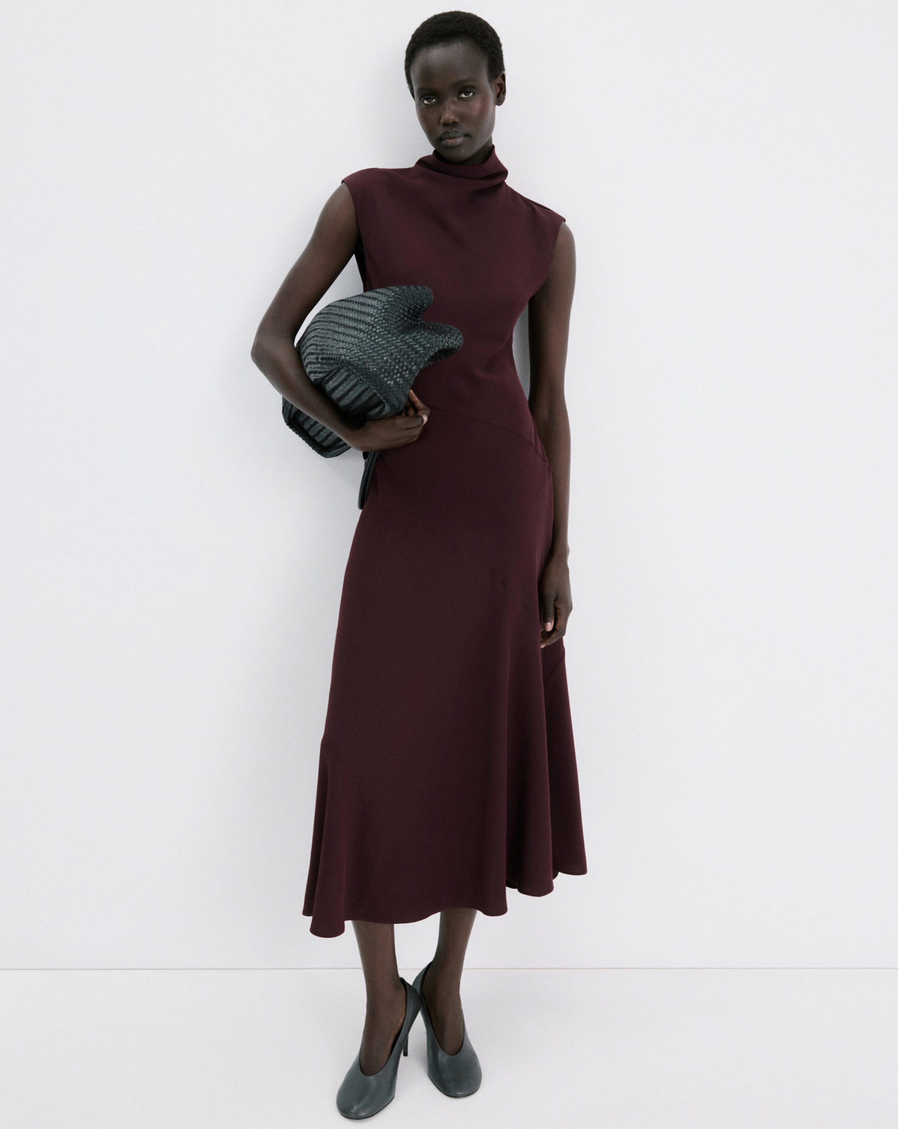 New In - Mango A-Line Turtleneck Sleeveless Dress