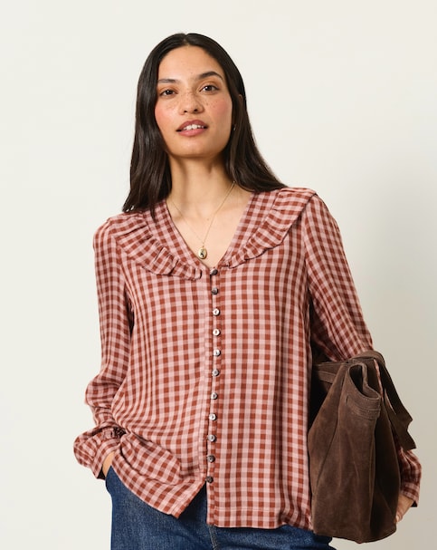 New In - FatFace Alba Gingham Blouse