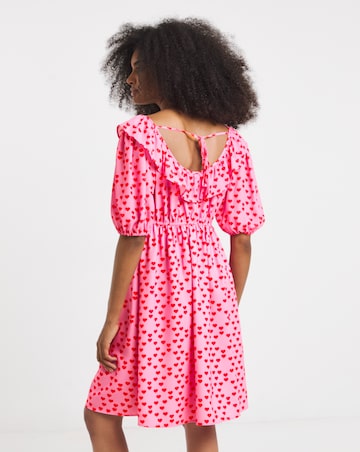 Twisted Wunder Heart Print Mini Dress