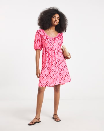 Twisted Wunder Heart Print Mini Dress