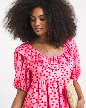 Twisted Wunder Heart Print Mini Dress