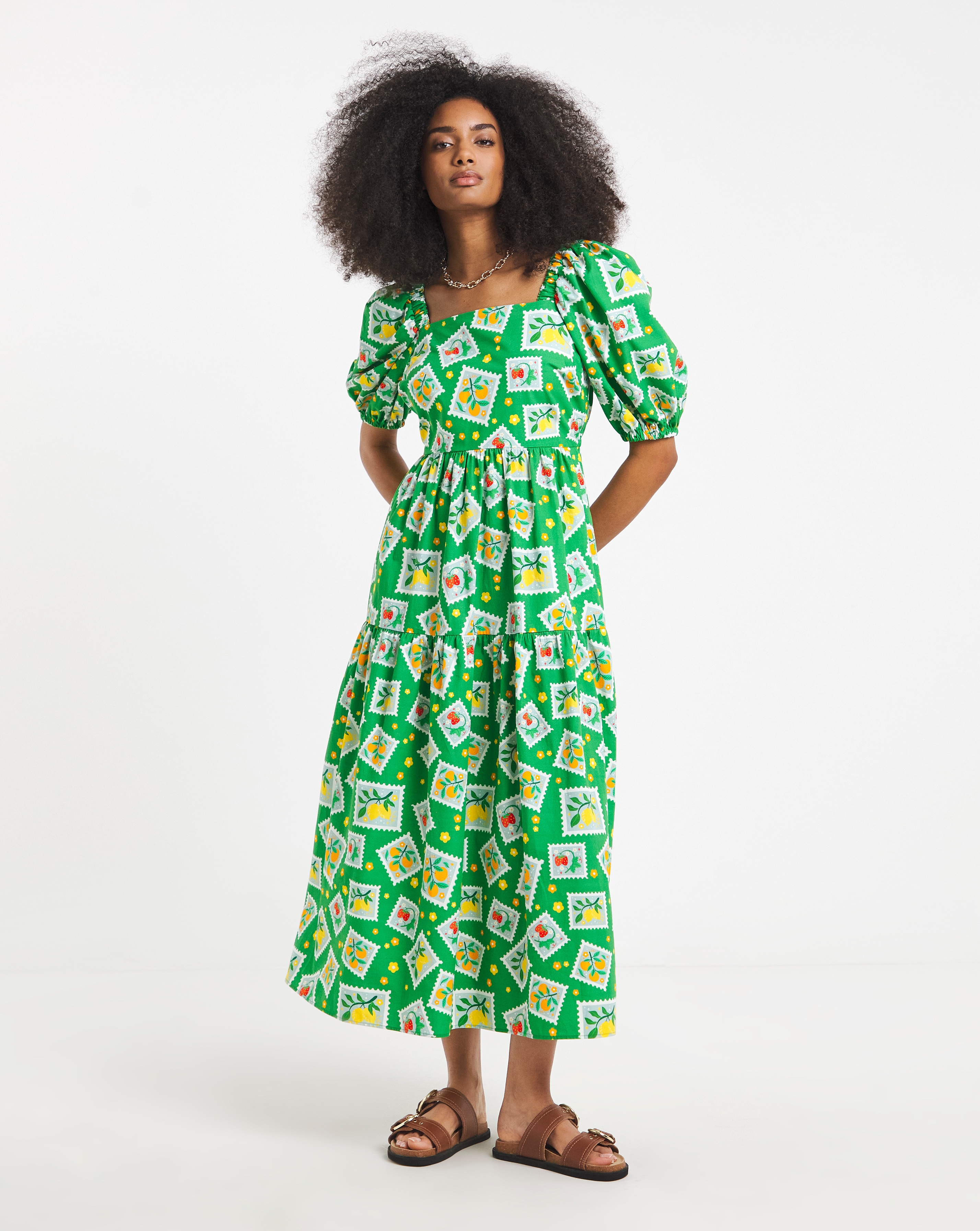 Twisted Wunder Cotton Postcard Dress