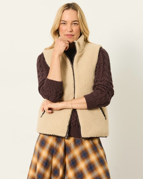 FatFace Luna Gilet Chocolate