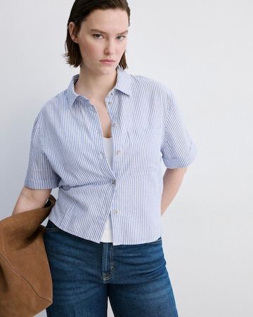 Mango Short Sleeve Striped Shirt