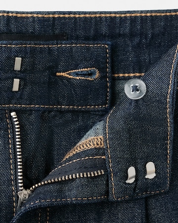 Mango Mid- Rise Denim Bermuda Shorts With Pleats
