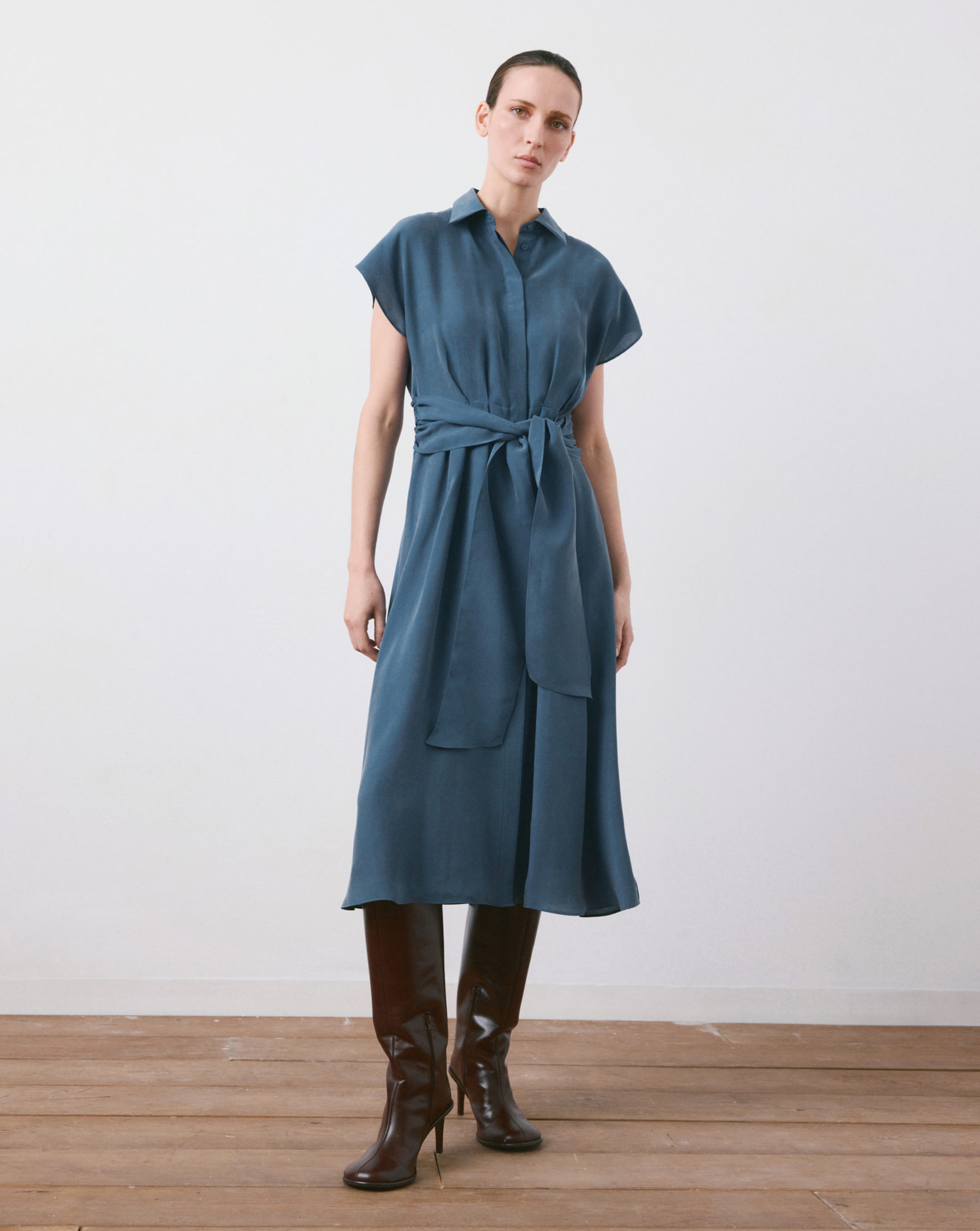 New In - Mango Belt Shirt Dress Maca