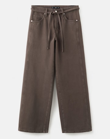 Mango Rachel Wide-Leg Jeans With Drawstring