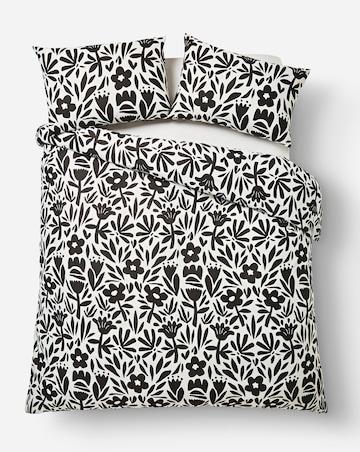 Mono Floral Print Duvet Set