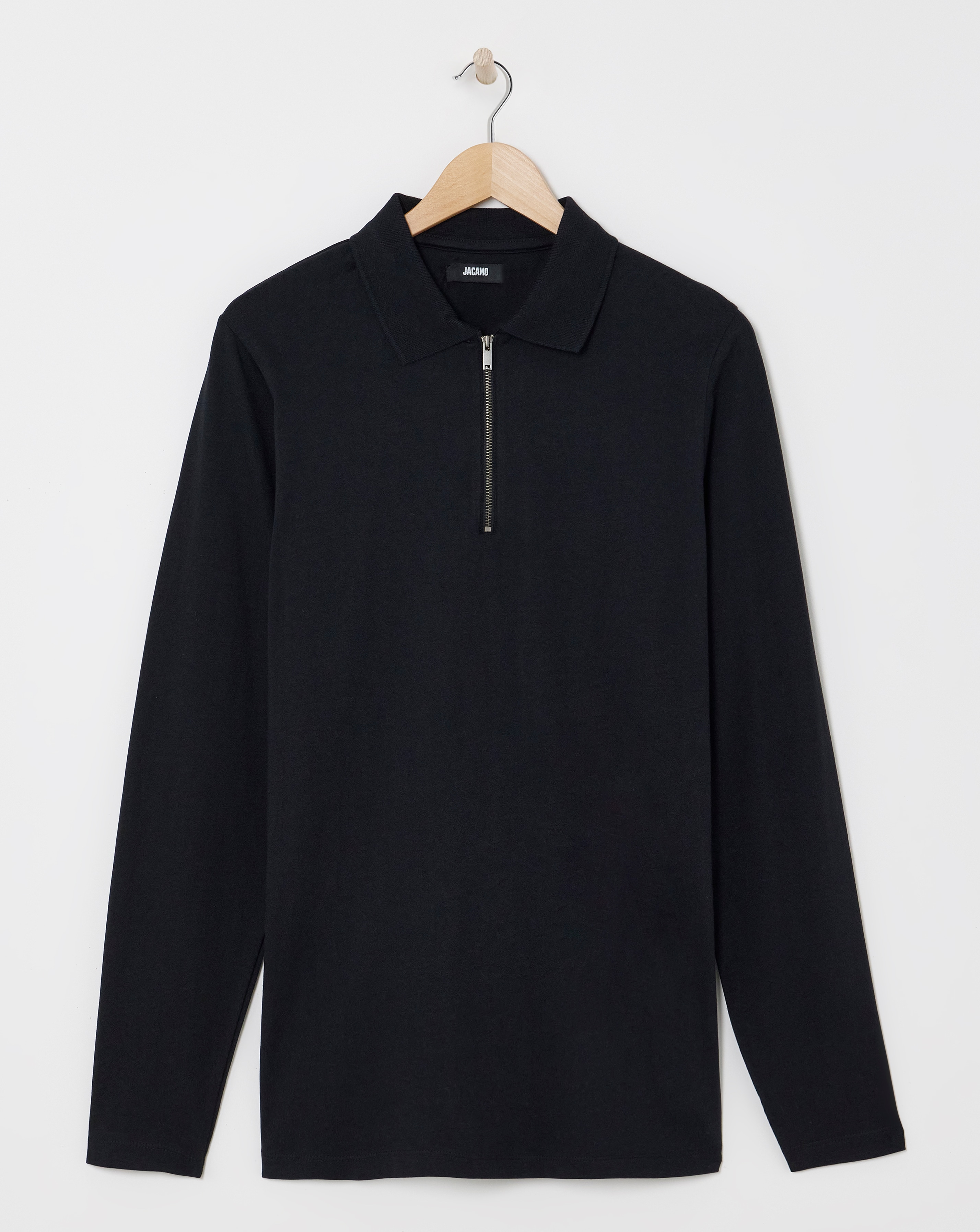Jersey Zip Neck Polo