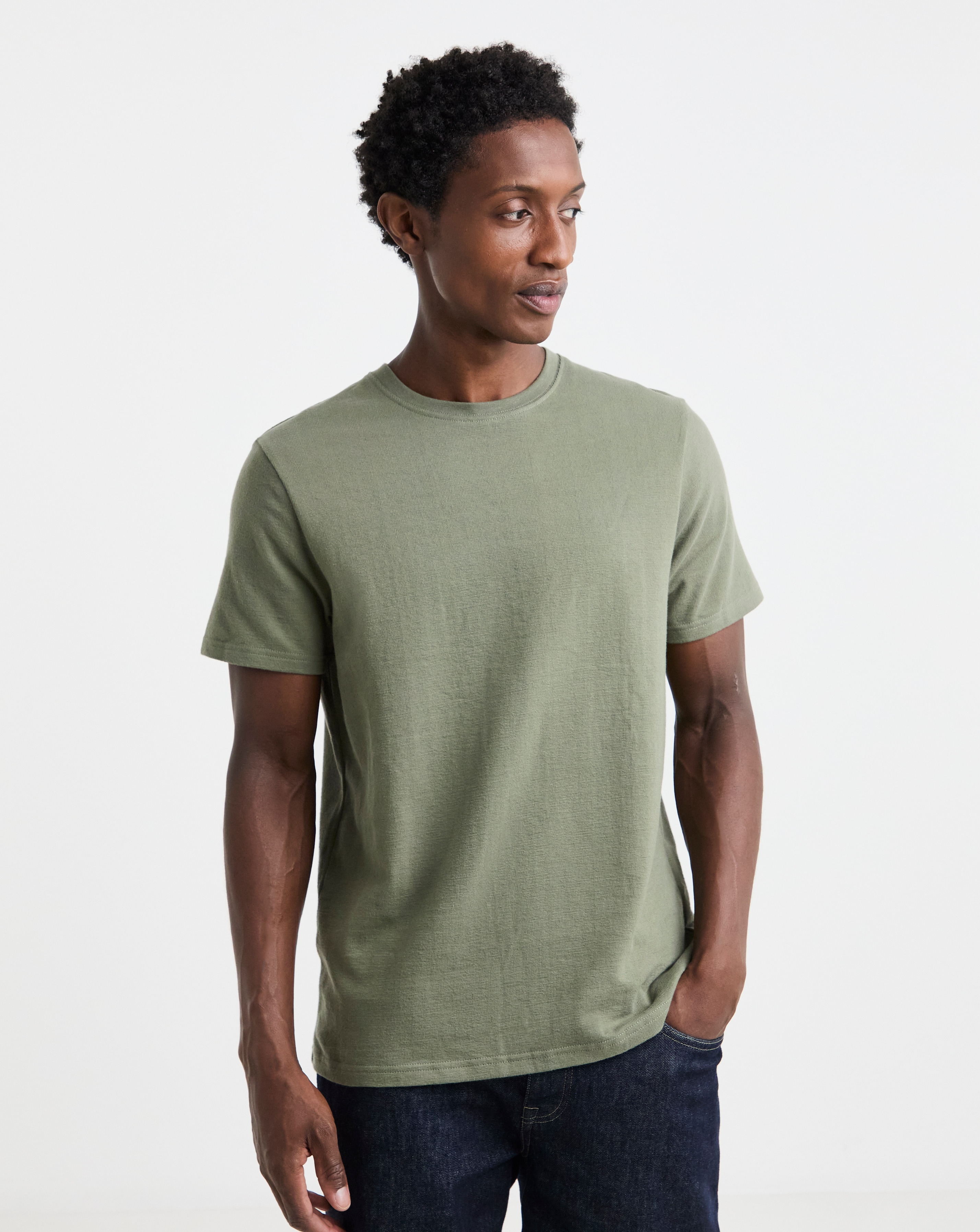 Textured Crew Neck T-Shirt