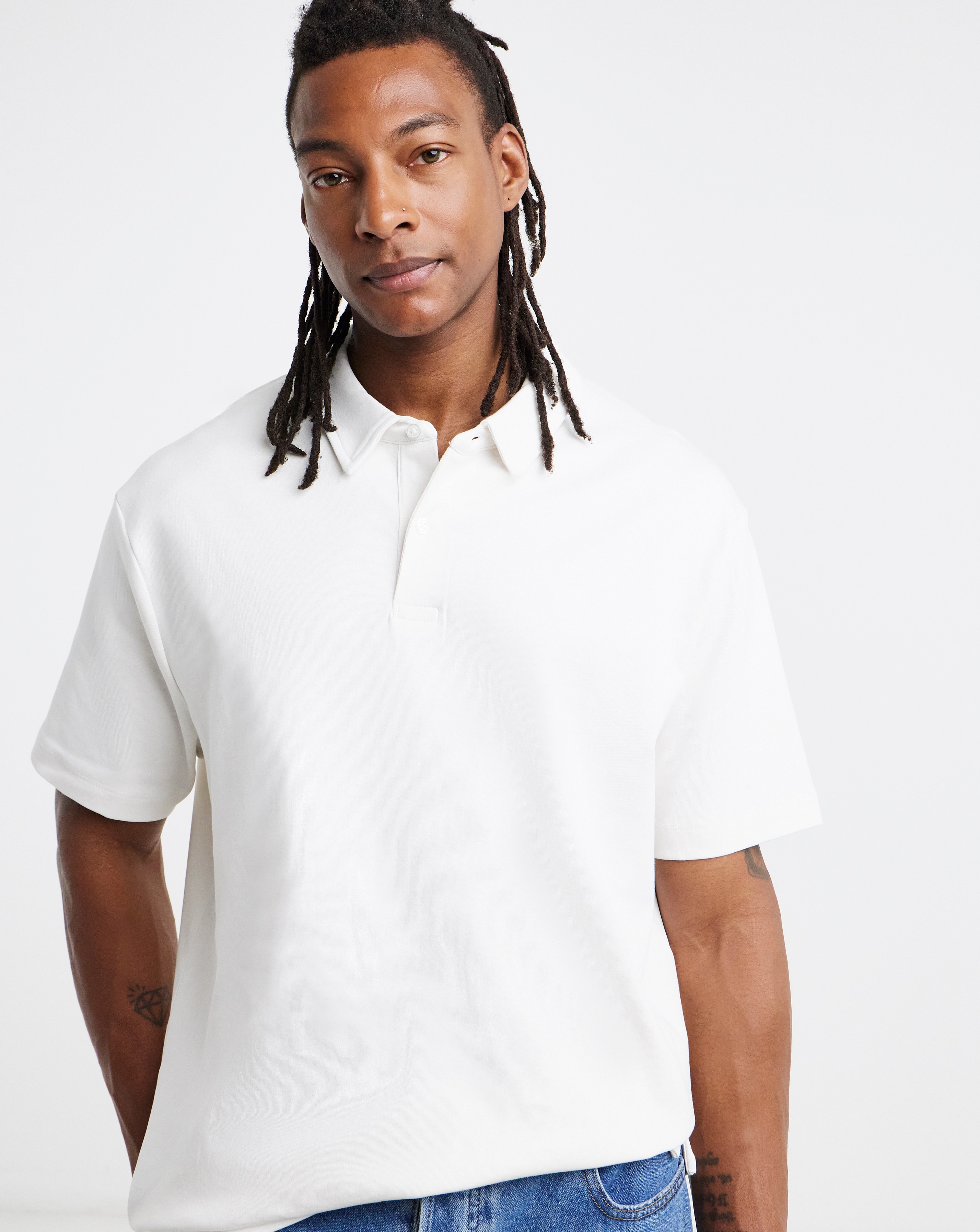 Interlock Polo Reg- White