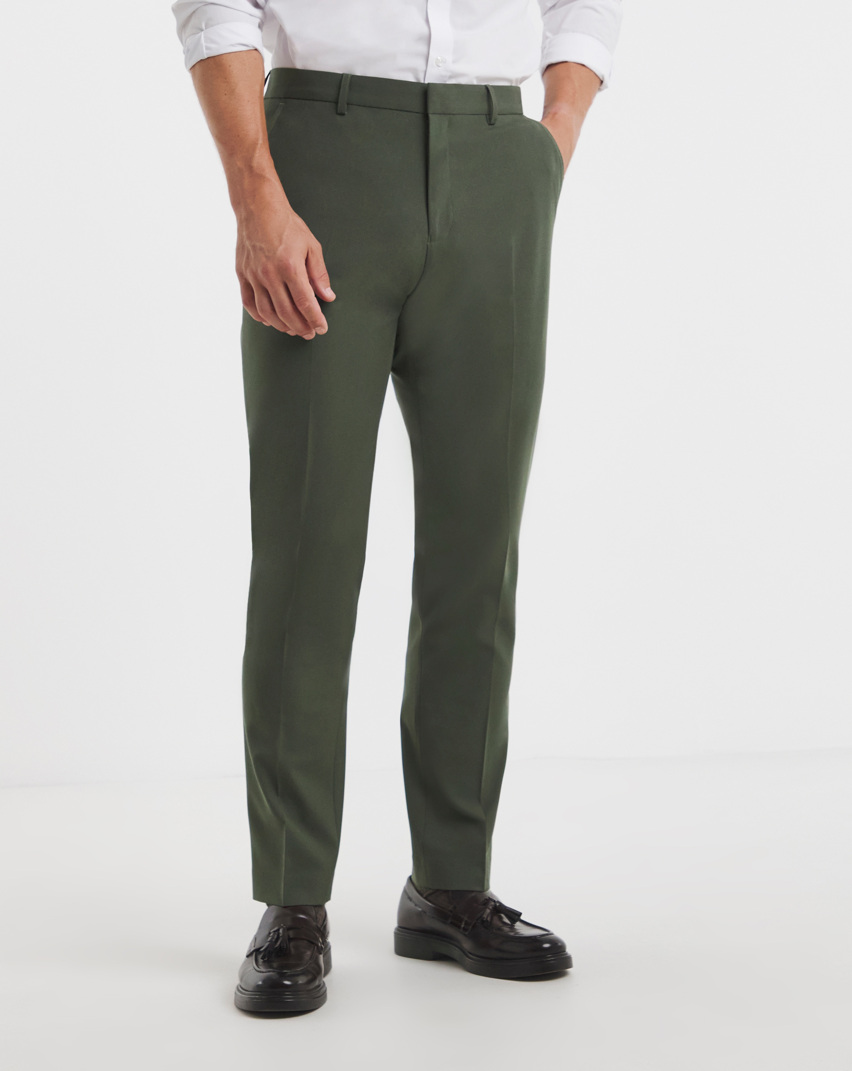 Tapered Fit Flat Front Stretch Trouser
