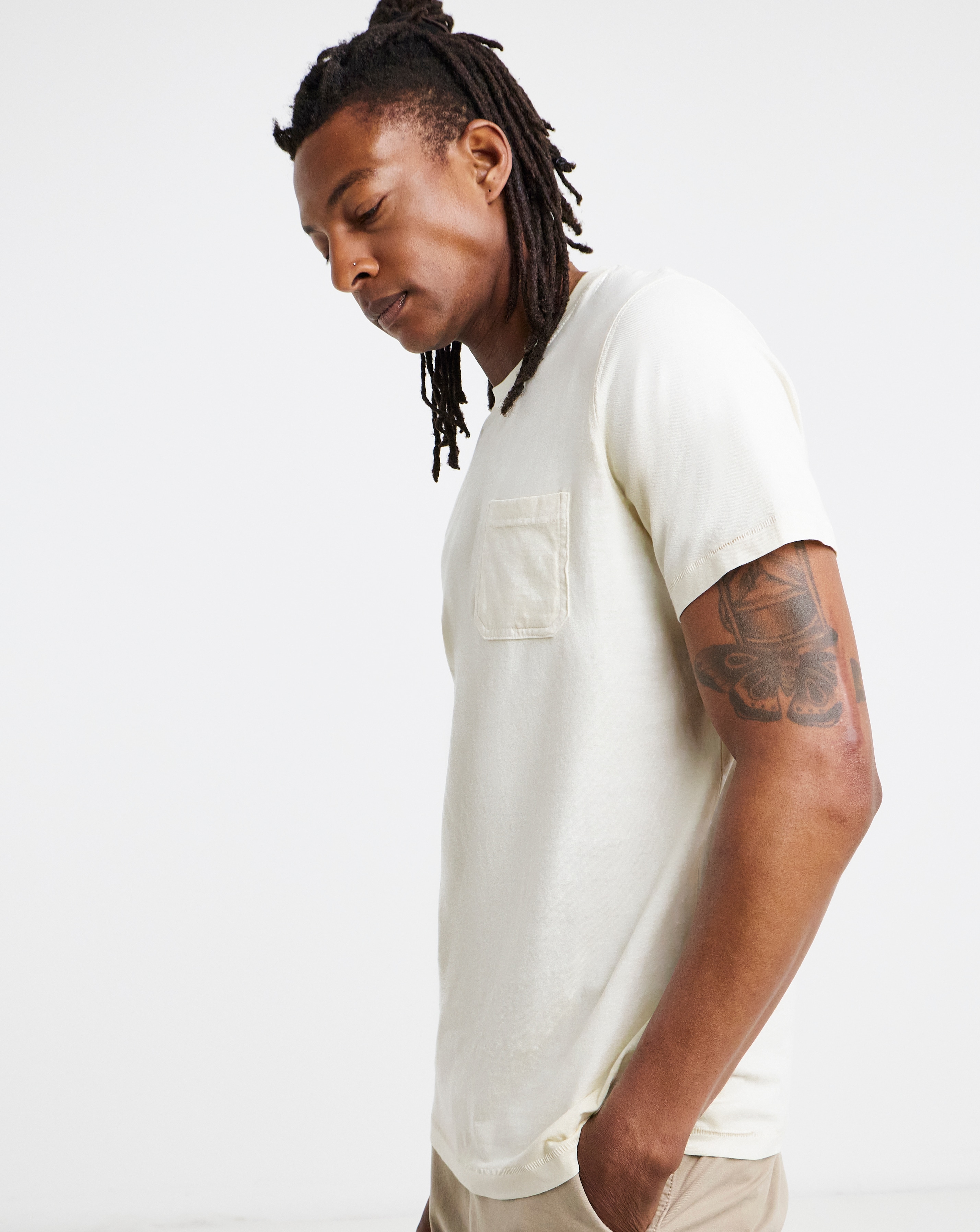 Garment Dyed Pocket T-Shirt Long- Lemon