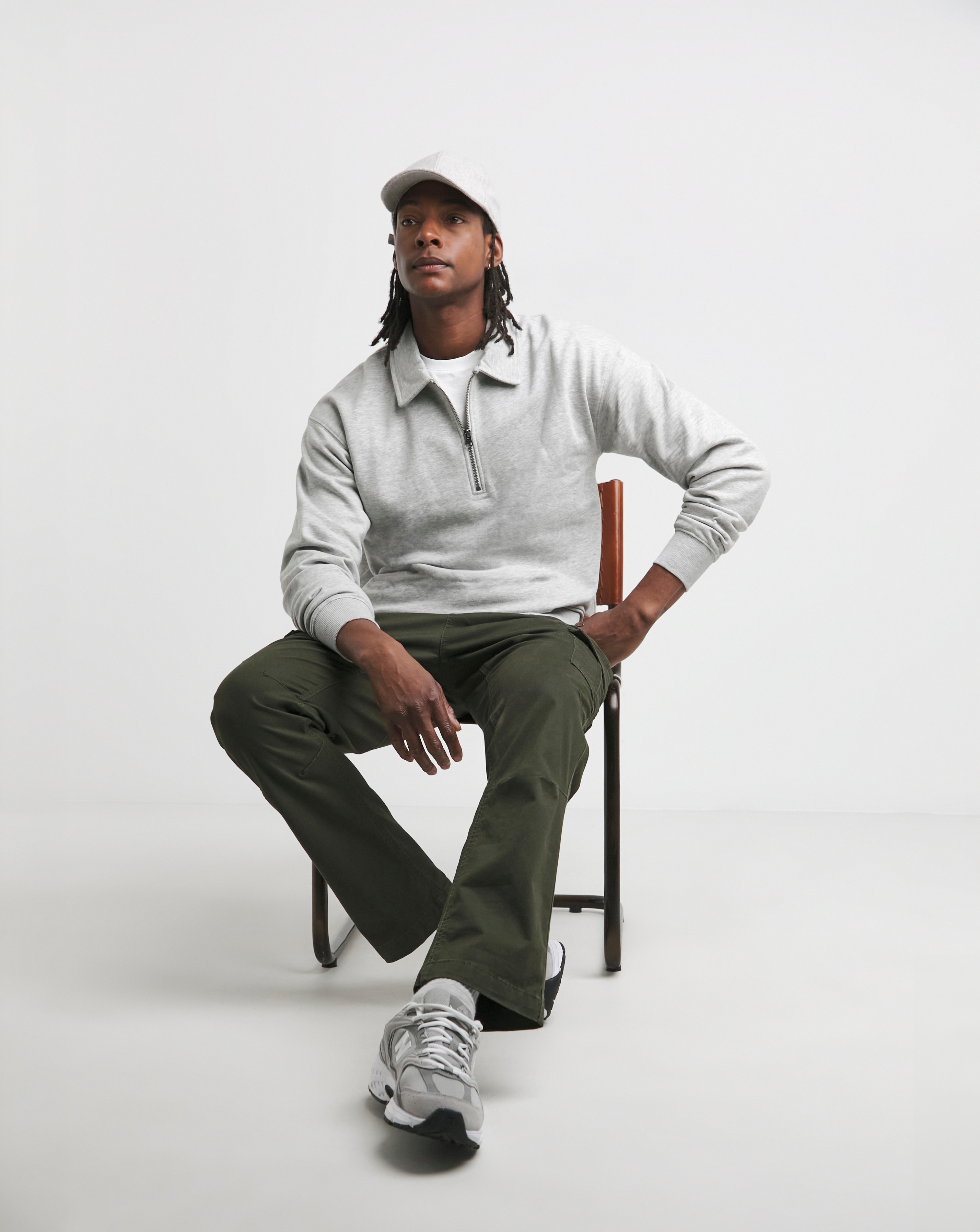 1/4 Zip Relaxed Fit Polo Sweatshirt