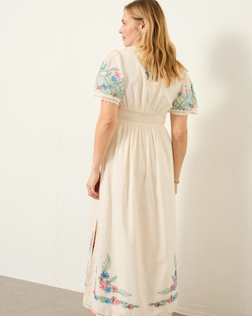 FatFace Lea Embroidered Midi Dress