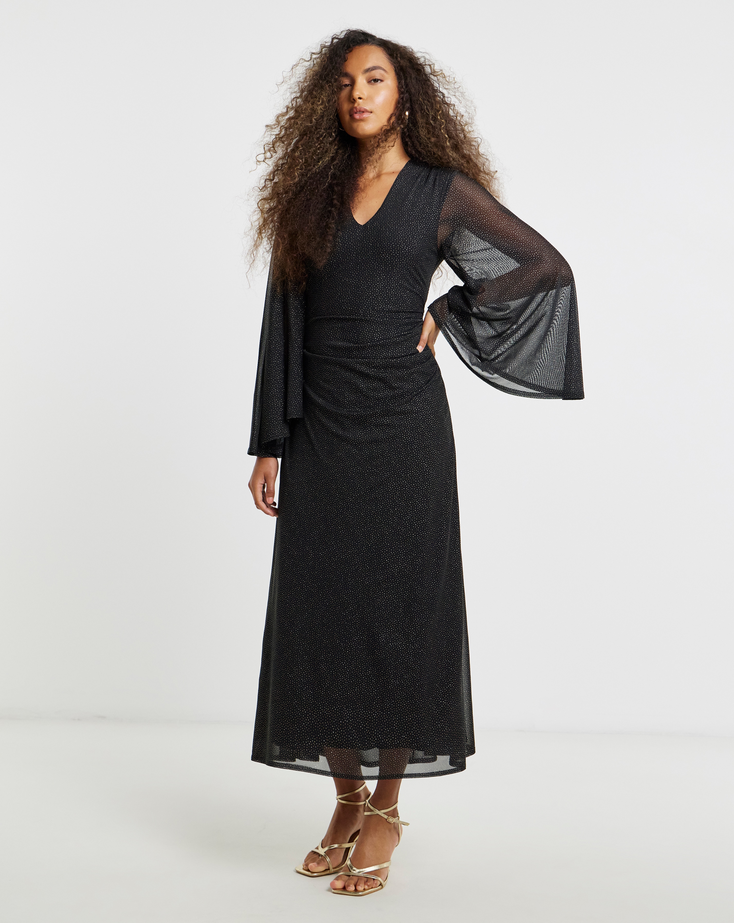 New In - Flounce London Glitter Mesh Dress