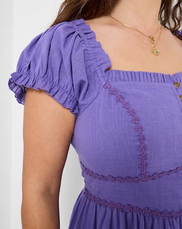 Joe Browns Amelia Flower Trim Cotton Dress