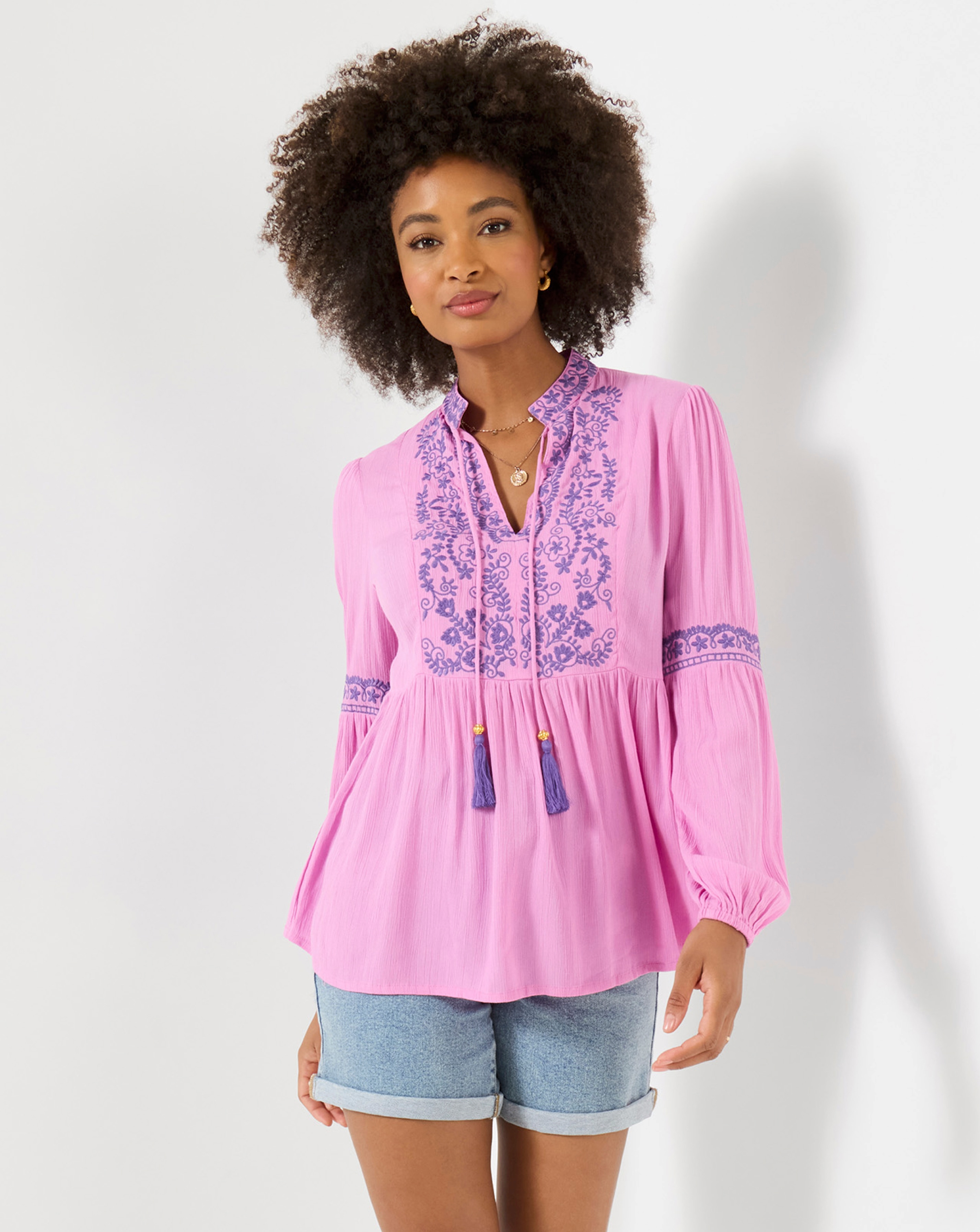 New In - Essential Embroidered Summer Tunic Top