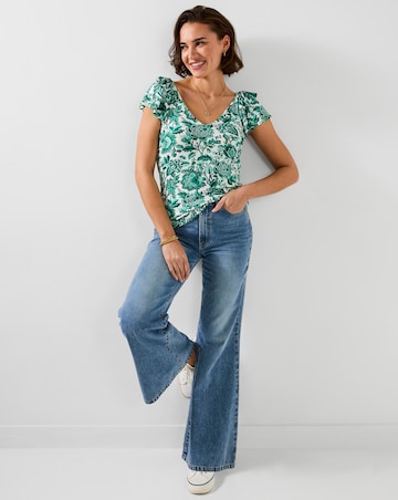 Joe Browns Amelia Frill Sleeve Jersey Top