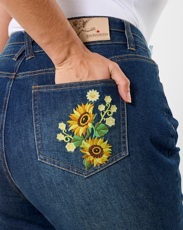 Joe Browns Sophia Sunflower Embroidered Flared Jeans