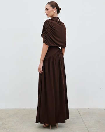 Pretty Lavish Deja Draped Jersey Wrap Maxi Dress