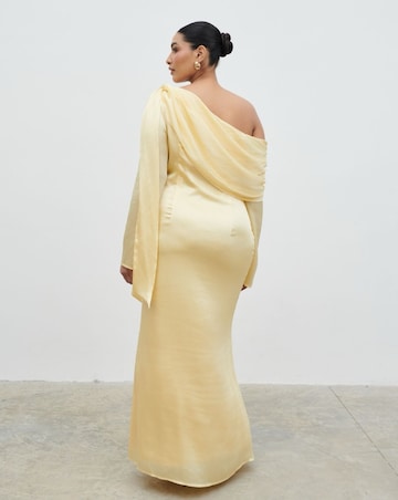 Pretty Lavish Neomie One Shoulder Tie Chiffon Maxi Dress