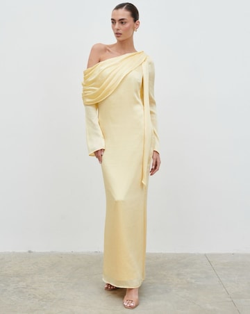Pretty Lavish Neomie One Shoulder Tie Chiffon Maxi Dress