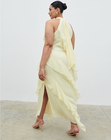 Pretty Lavish Aria Halterneck Ruffle Midaxi Dress