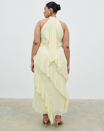 Pretty Lavish Aria Halterneck Ruffle Midaxi Dress