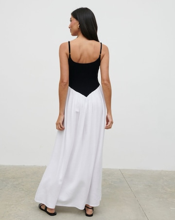 Pretty Lavish Maude Shirred Contrast Maxi Dress