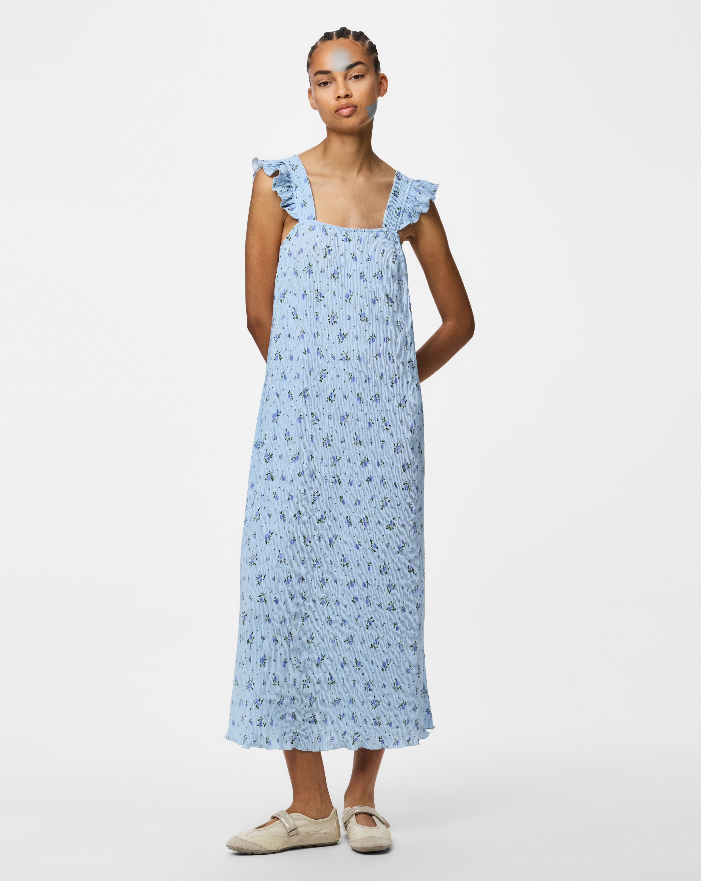 New In - Pieces Flora Strap Flounce Jersey Dress