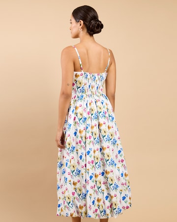 Little Mistress Floral Balloon Midaxi Dress