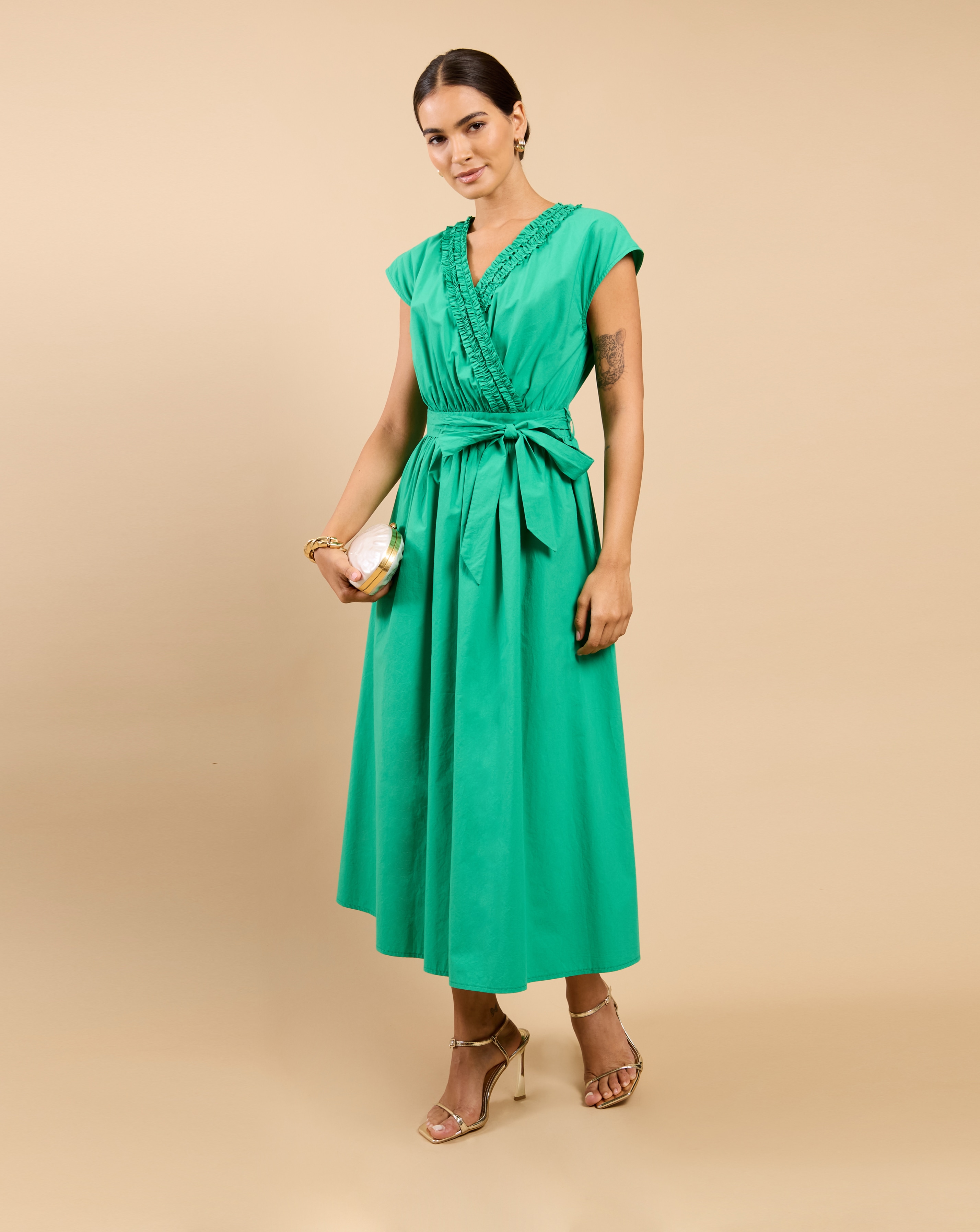 New In - LM Green Frill Midaxi