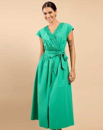 Little Mistress Green Frill Midaxi Dress