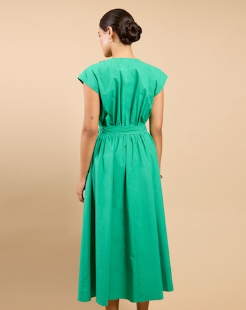 Little Mistress Green Frill Midaxi Dress