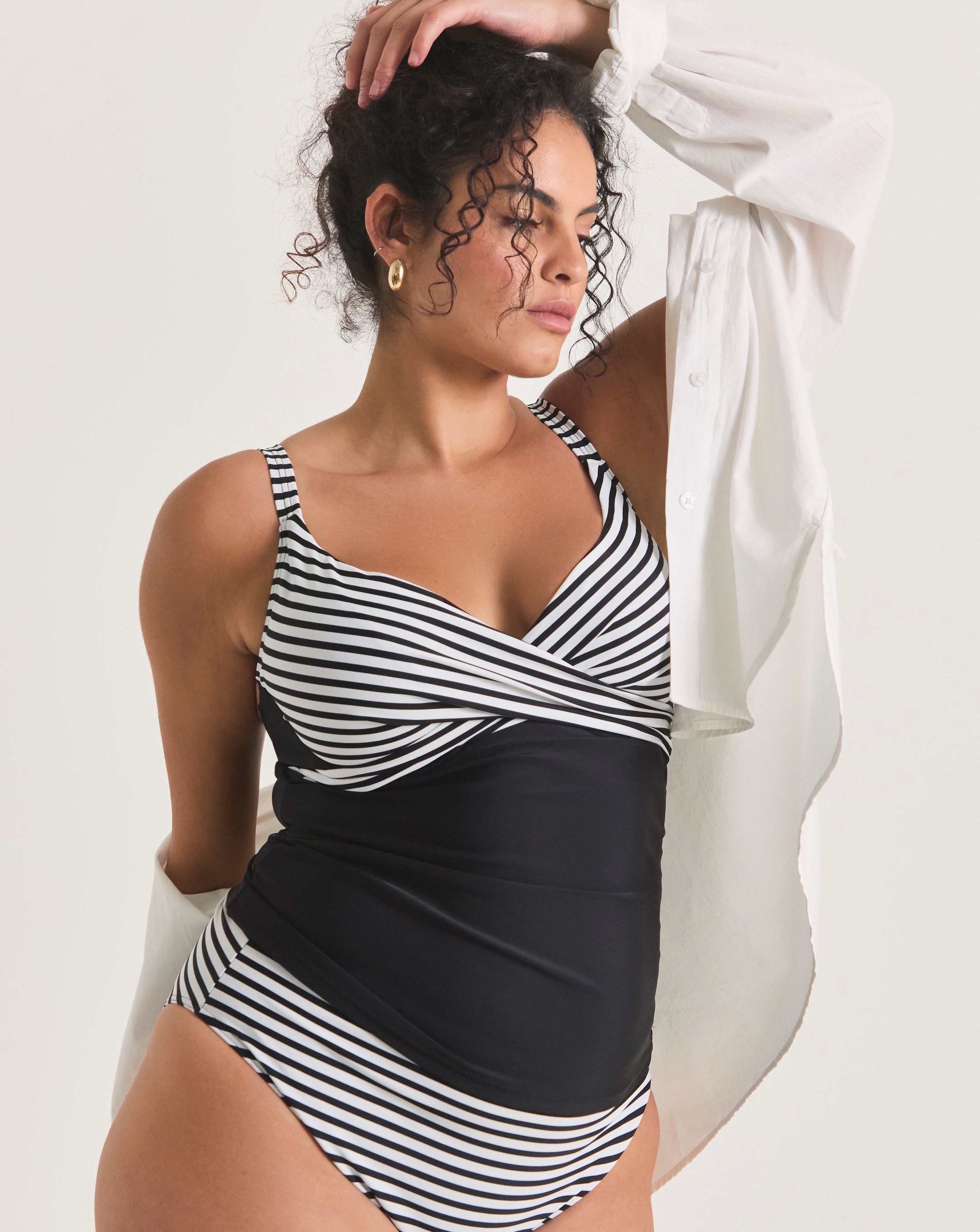 Figleaves Tailor Twist Front Tankini Top