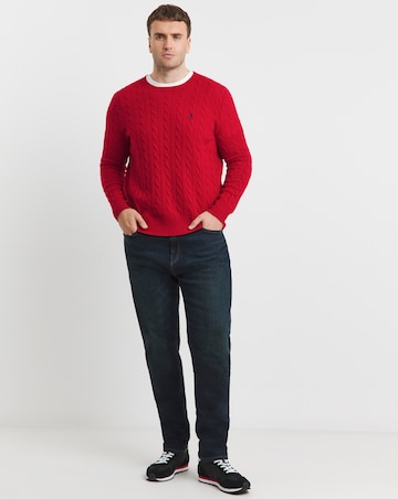 Polo Ralph Lauren Red Cashmere Mix Cable Jumper