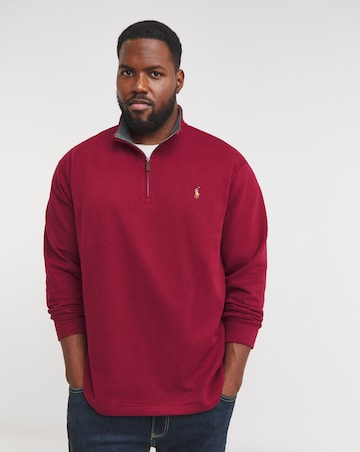 Polo Ralph Lauren Red 1/4 Zip Jersey Top