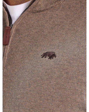 Raging Bull Classic Quarter Zip Cotton/Cashmere Knit Toast