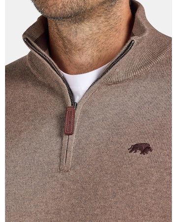 Raging Bull Classic Quarter Zip Cotton/Cashmere Knit Toast