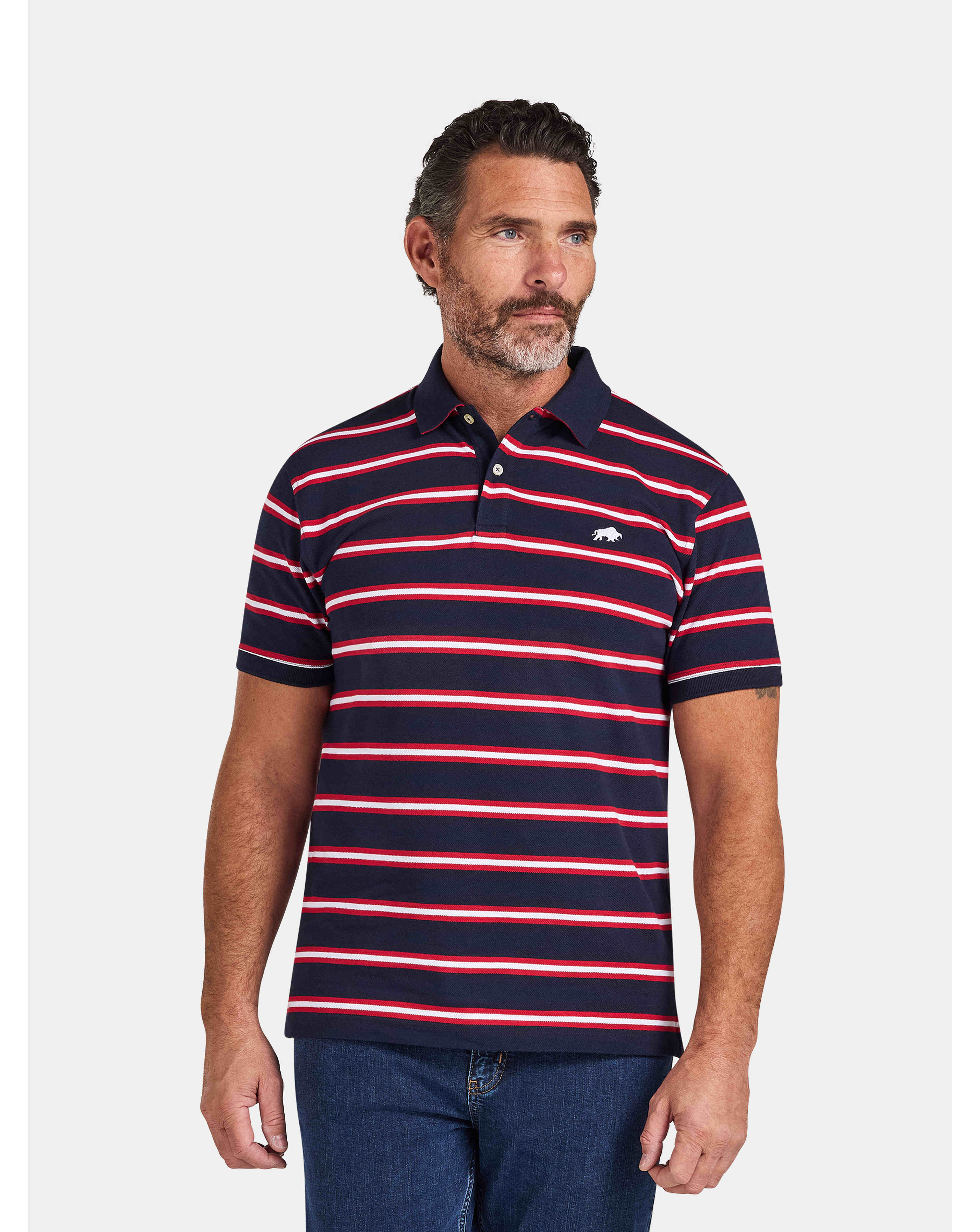 Raging Bull Triple Stripe Pique Polo