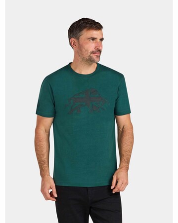 Raging Bull Embroidered Tonal Union Jack Bull T-Shirt Forest