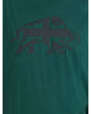 Raging Bull Embroidered Tonal Union Jack Bull T-Shirt Forest