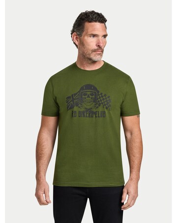 Raging Bull RB Bikers Club Print T-Shirt Army Green