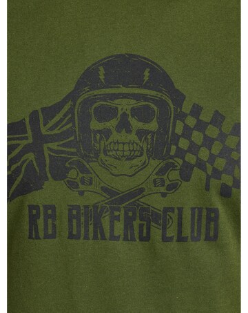 Raging Bull RB Bikers Club Print T-Shirt Army Green