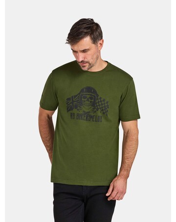 Raging Bull RB Bikers Club Print T-Shirt Army Green
