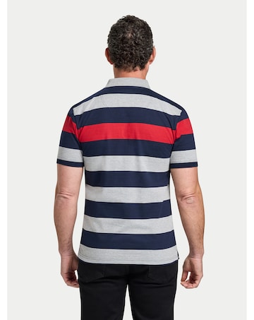Raging Bull S/S Contrast Chest Stripe Polo Red