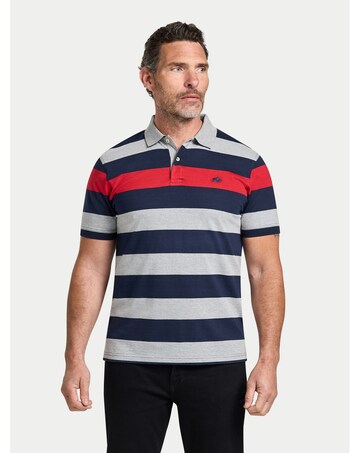 Raging Bull S/S Contrast Chest Stripe Polo Red